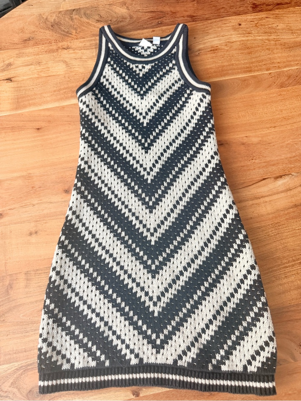 GAP Kids Girls' Crochet Chevron Tank Dress - Black & White M 8